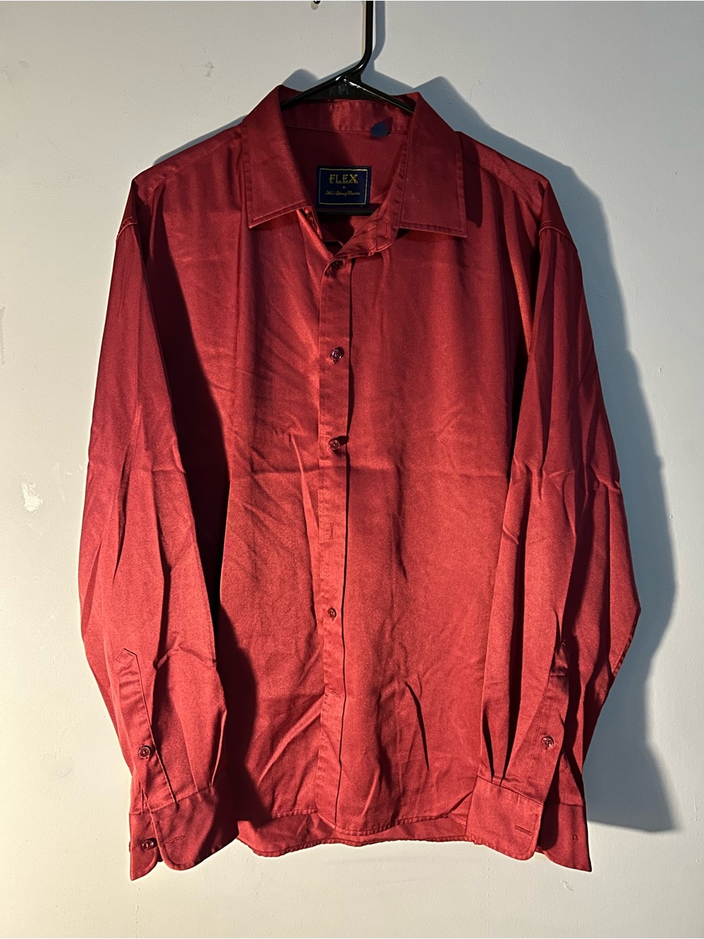 Flex Men's Crimson Long-Sleeve Dress Shirt
